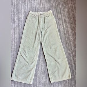 BDG high and wide corduroy sage green pants
